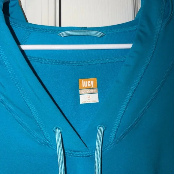 Lucy Active Turquoise Long Sleeve Hoodie - Picture 7 of 9